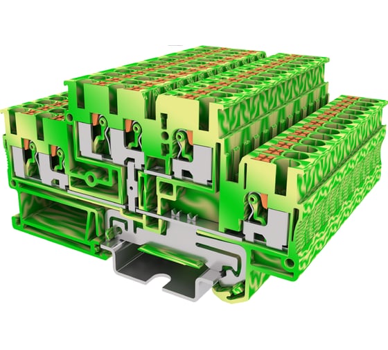Клемма SUPU TP земля, 2-уровневая, сечение 2,5 мм. кв., желто-зеленая 50 шт TPD2.5-3-PE 1