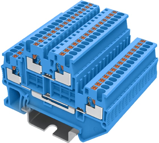 Клемма SUPU TP 2-уровневая, сечение 1,5 мм. кв., синяя 100 шт TPD1.5-2-BU 1