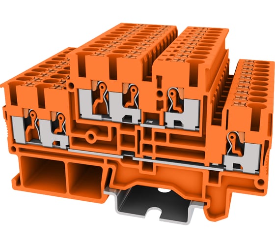 Клемма SUPU TP 2-уровневая, сечение 2,5 мм. кв., оранжевая 50 шт TPD2.5-3-OG 1