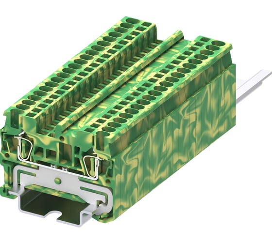 Клемма SUPU TC 1-1 заземление, пружинная, сечение 1.5 мм. кв., желто-зеленая 100 шт TC1.5-2-PE 1
