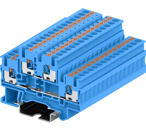 Клемма SUPU TP 2-уровневая, сечение 2,5 мм. кв., синяя 100 шт TPD2.5-2-BU 1