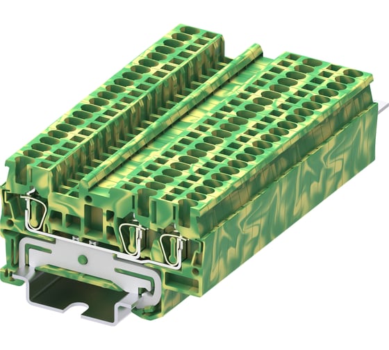 Клемма SUPU TC 1-2 заземление, пружинная, сечение 1.5 мм. кв., желто-зеленая 100 шт TC1.5-3-PE 1