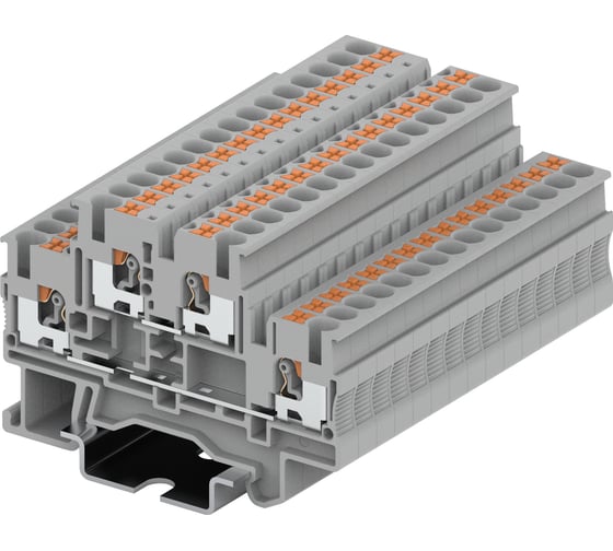 Клемма SUPU TP 2-уровневая, проходная, сечение 2,5 мм. кв., серая 100 шт TPD2.5-2-GY 1