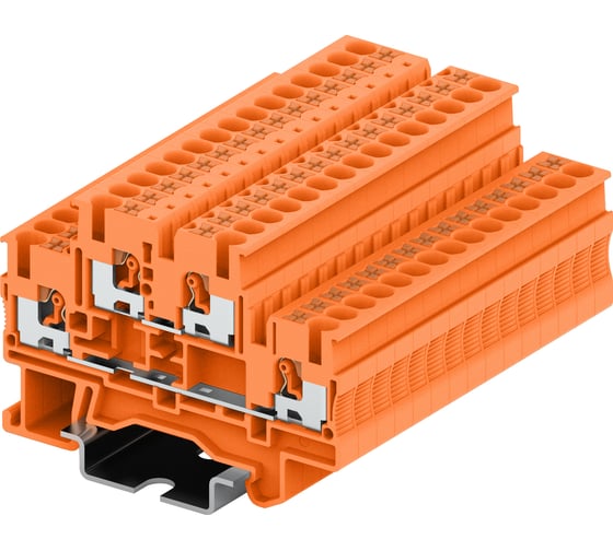 Клемма SUPU TP 2-уровневая, сечение 2,5 мм. кв., оранжевая 100 шт TPD2.5-2-OG 1