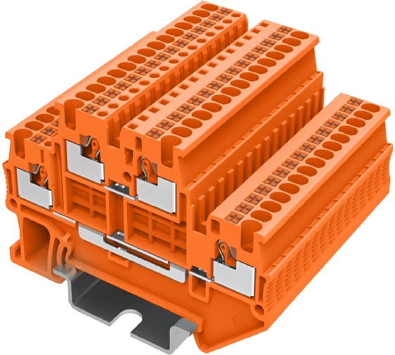 Клемма SUPU TP 2-уровневая, сечение 1,5 мм. кв., оранжевая 100 шт TPD1.5-2-OG 1