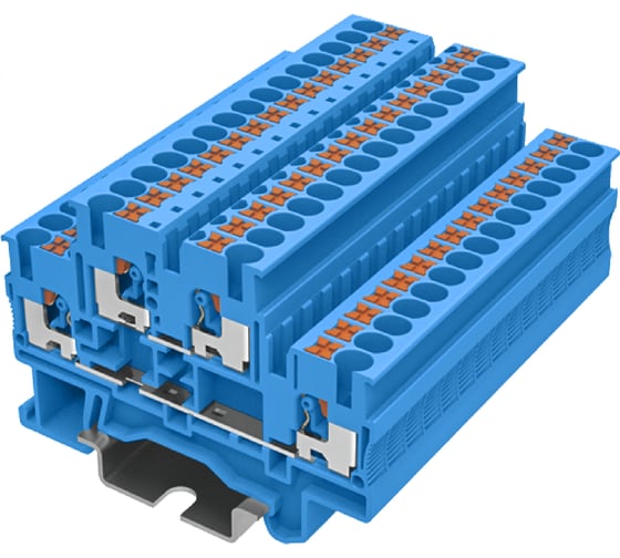 Клемма SUPU TP 2-уровневая, сечение 4 мм. кв., синяя 50 шт TPD4-2-BU 1