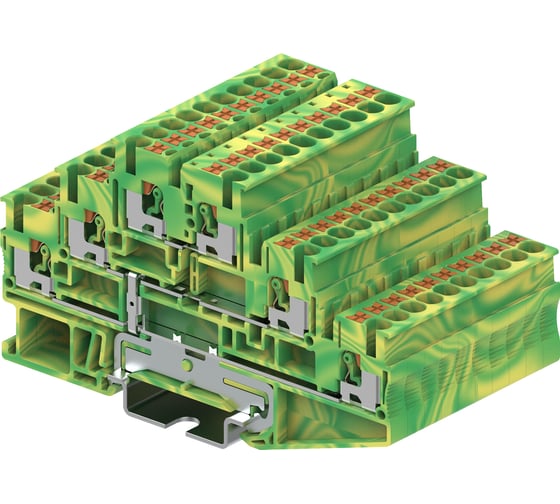 Клемма SUPU TP земля, 3-уровневая, с уравниванием потенциалов, Push-in, сечение 2,5 мм. кв., желто-зеленая 50 шт TPT2.5-2-PL 1