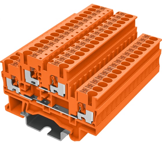 Клемма SUPU TP 2-уровневая, сечение 4 мм. кв., оранжевая 50 шт TPD4-2-OG 1