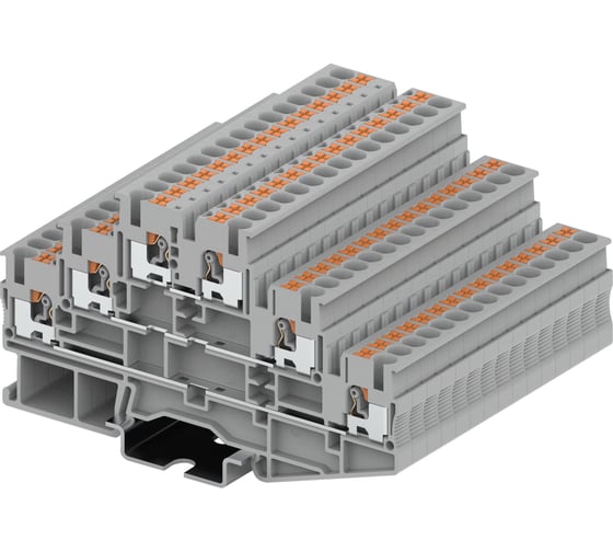Клемма SUPU TP 3-уровневая, Push-in, сечение 2,5 мм. кв., серая 50 шт TPT2.5-2-GY 1