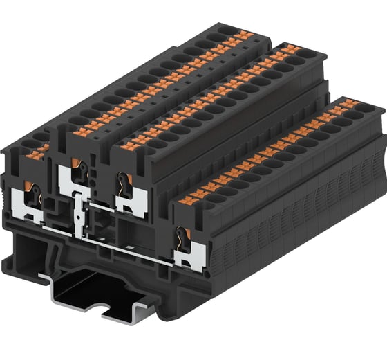 Клемма SUPU TP 2-уровневая, сечение 4 мм. кв., черная 50 шт TPD4-2-PV 1