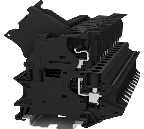 Клемма SUPU TU с предохранителем со светодиодом 24VAC/VDC, сечение 4 мм. кв., черная 50 шт TU4-FUSELED24-BK 1