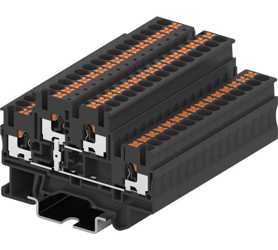 Клемма SUPU ТР 2-уровневая с перемычкой, сечение 2,5 мм. кв., черная, 100 шт TPD2.5-2-PV 1