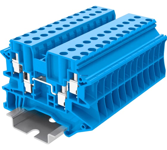 Клемма SUPU UK 2-2 винтовая, сечение 4 мм. кв., синяя, 50 шт 305942 1