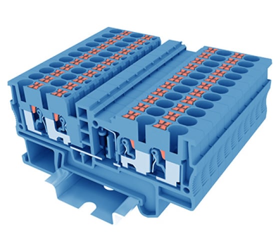 Клемма SUPU TP 2-2 со встроенным диодом, Push-in, сечение 2,5 мм. кв., синяя, 100 шт TP2.5-4R/L-BU 1