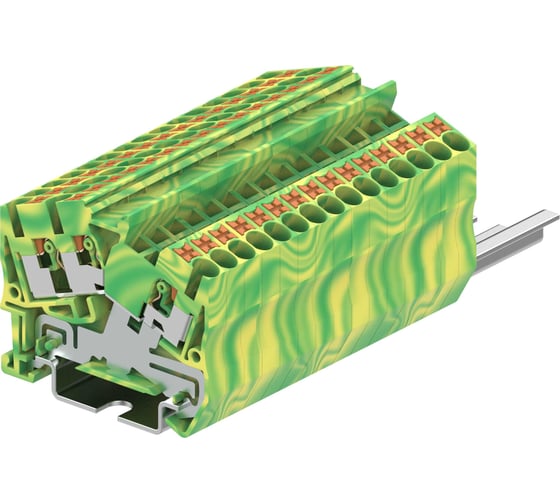Клемма SUPU ТР 1-2 угловая земля, сечение 2,5 мм. кв., желто-зеленая, 100 шт TPS2.5-3-PE 1