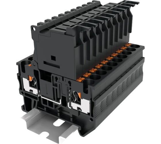 Клемма SUPU TP 1-1 с держателем предохранителя 5х20, с индикацией, 220В, черная, 100 шт TP4-HESI(5x20)-LED220-BK 1