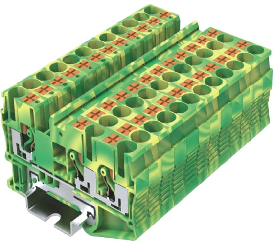 Клемма SUPU ТР 1-2, земля, сечение 6 мм. кв., желто-зеленая, 50 шт TP6-3-PE 1