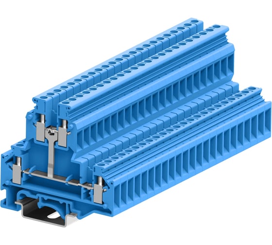 Клемма SUPU UKD 2-2 винтовая, 2-уровневая, с перемычкой, сечение 4мм. кв., синяя, 50 шт 305922-PV 1