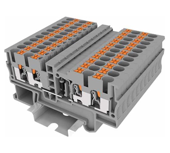 Клемма SUPU TP 2-2 со встроенным диодом, Push-in, сечение 2,5 мм. кв., серая, 100 шт TP2.5-4R/L-GY 1