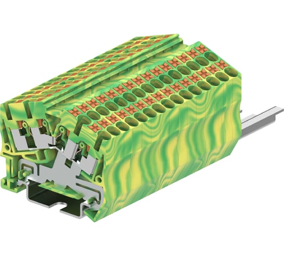 Клемма SUPU ТР 2-2 угловая земля, сечение 2,5 мм. кв., желто-зеленая, 100 шт TPS2.5-4-PE 1