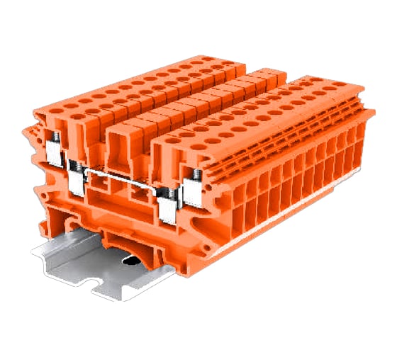 Клемма SUPU UK 2-2 винтовая, сечение 4 мм. кв., оранжевая, 50 шт 305944 1
