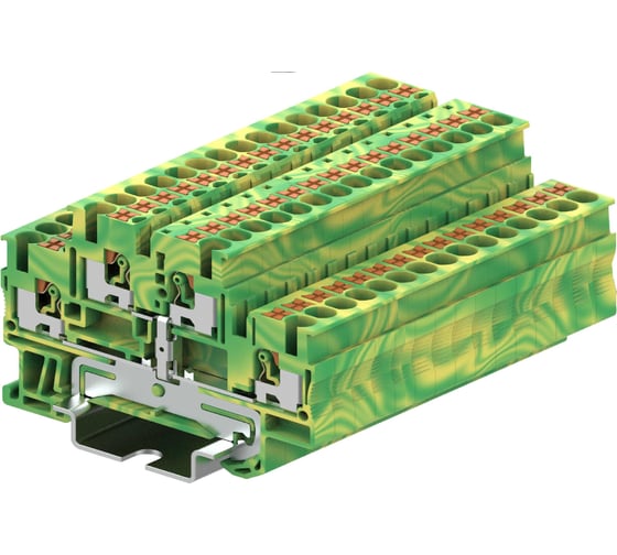 Клемма SUPU ТР 2-уровневая, земля, сечение 2,5 мм. кв., желто-зеленая, 100 шт TPD2.5-2-PE 1