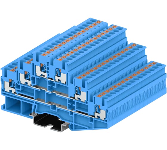 Клемма SUPU ТР, 3-уровневая, проходная, сечение 2,5 мм. кв., синяя, 50 шт TPT2.5-2-BU 1