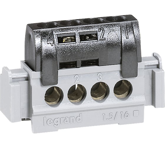 Клеммная колодка Legrand IP 2X - фаза - чёрный - длина 47 мм 004850 1