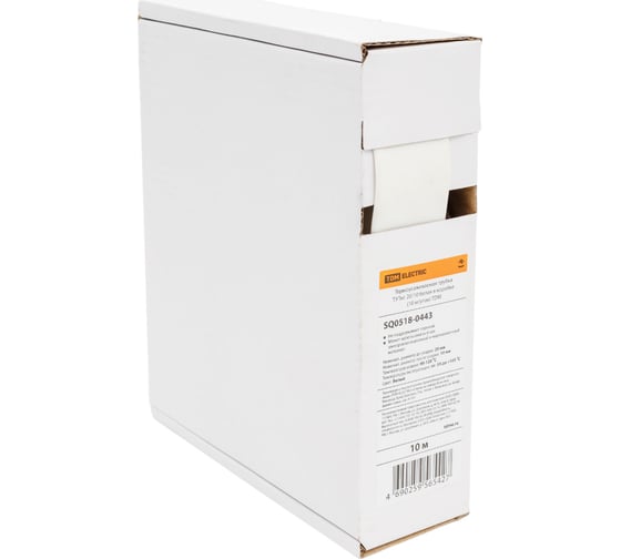 Термоусаживаемая трубка TDM ELECTRIC ТУТнг 20/10 белая в коробке (10 м/упак) SQ0518-0443