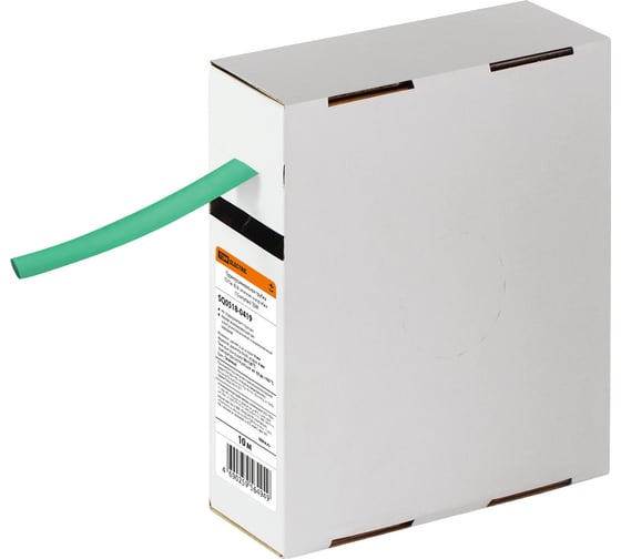 Термоусаживаемая трубка TDM ELECTRIC ТУТнг 8/4 зеленая в коробке (10 м/упак) SQ0518-0419