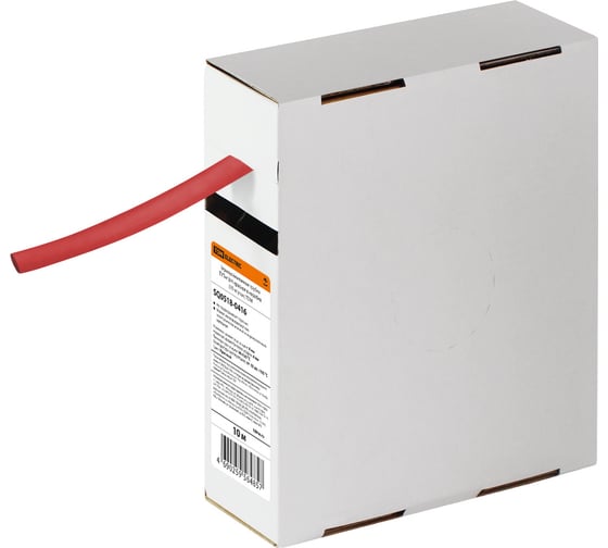 Термоусаживаемая трубка TDM ELECTRIC ТУТнг 8/4 красная в коробке (10 м/упак) SQ0518-0416 1