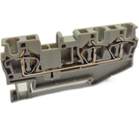 Проходная клемма UPUN UJ5-4/1X2, 3 точки подключения в клемме, тип фиксации провода: пружинный, номинальное сечение: 4 мм кв., 40A, 800V, цвет: серый, 70 шт. erp865513