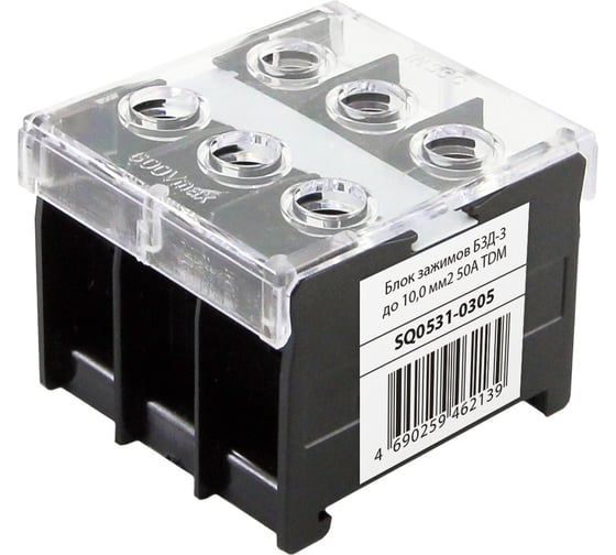 Блок зажимов TDM ELECTRIC БЗД-3 до 10,0 мм2 50A SQ0531-0305 1