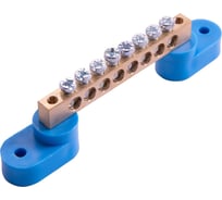 Нулевая шина на синих изоляторах АБК-СИЛА 8/2 6x9мм2 10шт. 2100609