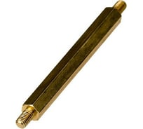 Шестигранная стойка для печатных плат ЦКИ наружная/наружная М3x45 латунь 50 шт. 74649