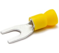 Наконечник медный луженый ЮМП ЭЛЕКТРО НВИ 2.5-6 мм2, под винт М6, изоляция ПВХ, желтый, вилочный изолированный (100 штук в упаковке) elcFTI-PVC-6-6