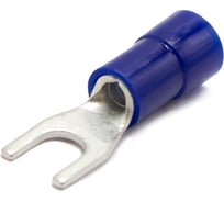 Наконечник медный луженый ЮМП ЭЛЕКТРО НВИ 1.0-2.5 мм2, под винт М4, изоляция PA, синий, вилочный изолированный (100 штук в упаковке) elcFTI-PA-2.5-4