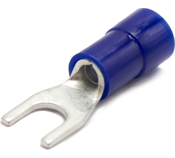 Наконечник медный луженый ЮМП ЭЛЕКТРО НВИ 1.0-2.5 мм2, под винт М4, изоляция PA, синий, вилочный изолированный (100 штук в упаковке) elcFTI-PA-2.5-4 1
