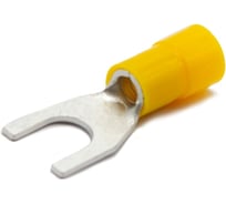 Наконечник медный луженый ЮМП ЭЛЕКТРО НВИ 2.5-6 мм2, под винт М5, изоляция PA, желтый, вилочный изолированный (100 штук в упаковке) elcFTI-PA-6-5