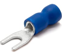 Наконечник медный луженый ЮМП ЭЛЕКТРО НВИ 1.0-2.5 мм2, под винт М4, изоляция ПВХ, синий, вилочный изолированный (100 штук в упаковке) elcFTI-PVC-2.5-4