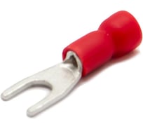 Наконечник медный луженый ЮМП ЭЛЕКТРО НВИ 0.5-1 мм2, под винт М5, изоляция ПВХ, красный, вилочный изолированный (100 штук в упаковке) elcFTI-PVC-1-5