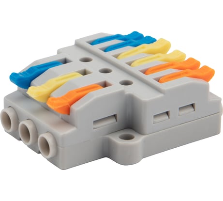 Разветвительная клемма REXANT с рычажком 3-6 0,08-4 мм с монтажной площадкой 50 шт 07-5233