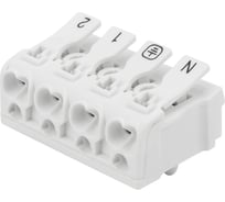 Пружинная соединительная 4-полюсная клемма REXANT КСП с монтажными ножками 50 шт 07-6216-1