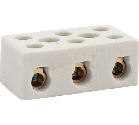 Керамическая винтовая клемма REXANT 3 пары 16 мм2 с крепежным отверстием 45 шт 07-6228