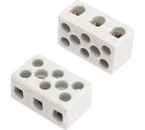 Керамическая винтовая клемма REXANT 3 пары 10 мм2 с крепежным отверстием 84 шт 07-6226