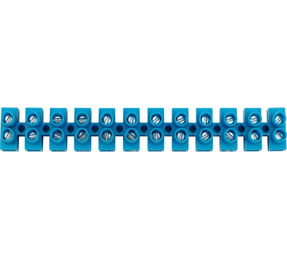Винтовая клеммная колодка REXANT KВ-14 6-14мм2 20А 12 пар полиэтилен синий 10 шт 07-5014-4