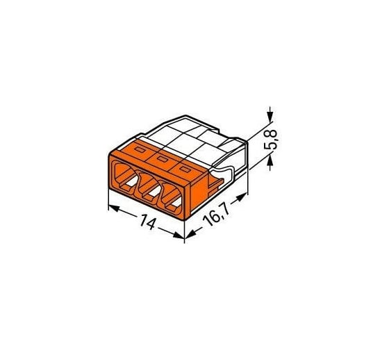 Компактная клемма WAGO 3-проводная 2273-203 6 шт 802273-203