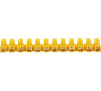 Клеммная винтовая колодка REXANT KВ-6 2,5-6мм2 6А 12 пар полиэтилен желтый 10 шт 07-5006-3