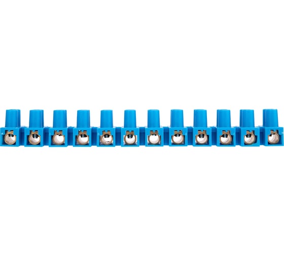 Клеммная винтовая колодка REXANT KВ-35 10-35мм2 80А 12 пар полиэтилен синий 10 шт 07-5035-4