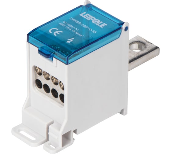 Распределительный блок (коробка) Leipole 100А, 690В, на DIN-рейку UKK6G-100/10-35/8x10 5012.037 1